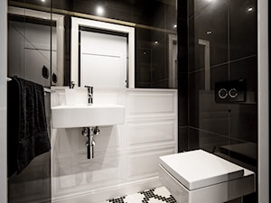 dom jednorodzinny Warszawa - Mała z punktowym oświetleniem łazienka, styl nowoczesny - zdjęcie od noobo studio