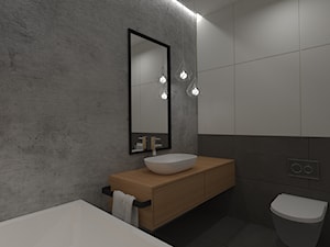 mieszkanie grodzisk mazowiecki 80 m2 - Średnia bez okna z lustrem z punktowym oświetleniem łazienka, styl nowoczesny - zdjęcie od noobo studio
