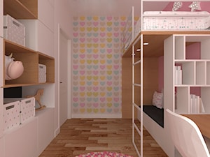 mieszkanie grodzisk mazowiecki 80 m2 - Mały biały różowy niebieski żółty pokój dziecka dla dziecka dla dziewczynki, styl skandynawski - zdjęcie od noobo studio