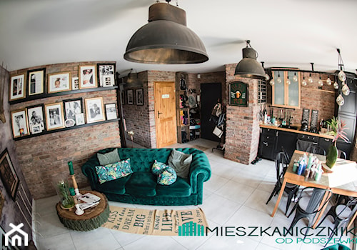 78 metrowe Mieszkanie Anny i Piotra w podpoznańskiej Wrześni - Średni salon z kuchnią z jadalnią - zdjęcie od mieszkanicznik od podszewki