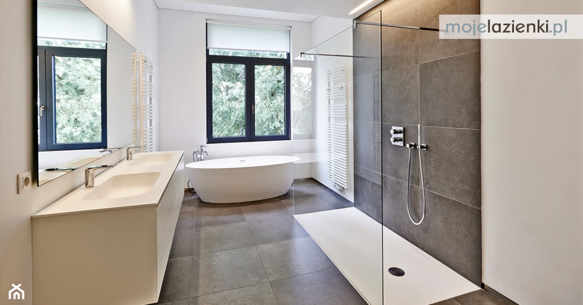 Łazienka z kabiną prysznicową walk-in - zdjęcie od mojelazienki - Homebook