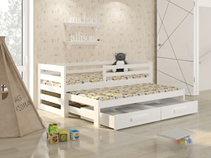 Duży biały szary pokój dziecka dla dziecka dla chłopca dla dziewczynki, styl skandynawski - zdjęcie od Papagalo