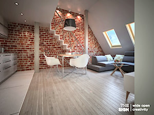 Piętrowe mieszkanie w kamienicy - Salon, styl skandynawski - zdjęcie od The Sign
