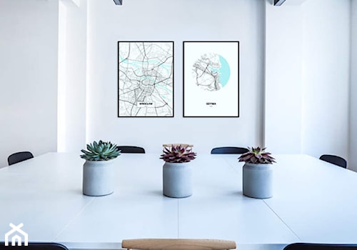 Średnie białe biuro, styl minimalistyczny - zdjęcie od decormint
