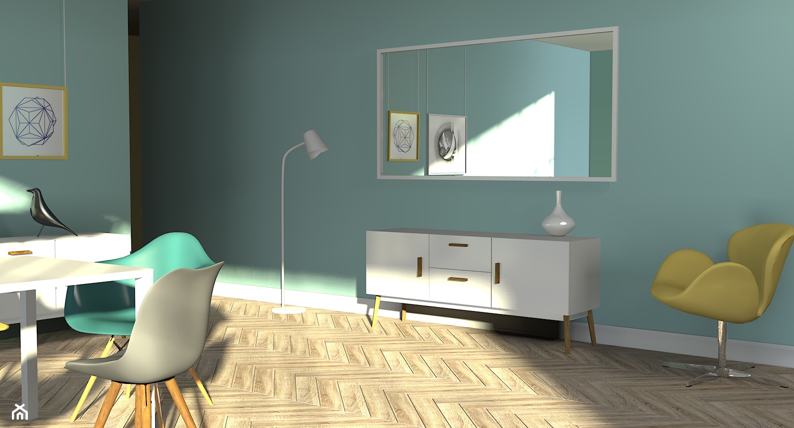nowoczesny salon w pastelowych barwach - zdjęcie od Design-Store - Homebook