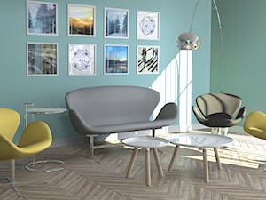 nowoczesny salon w pastelowych barwach - zdjęcie od Design-Store