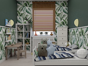 Projekt koncepcyjny pokoju dziecięcego w kilku wersjach - Średni zielony pokój dziecka dla dziecka dla chłopca dla dziewczynki, styl skandynawski - zdjęcie od Studio 36m2
