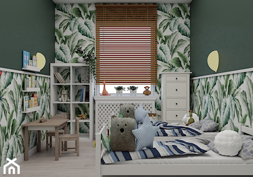 Projekt koncepcyjny pokoju dziecięcego w kilku wersjach - Średni zielony pokój dziecka dla dziecka dla chłopca dla dziewczynki, styl skandynawski - zdjęcie od Studio 36m2