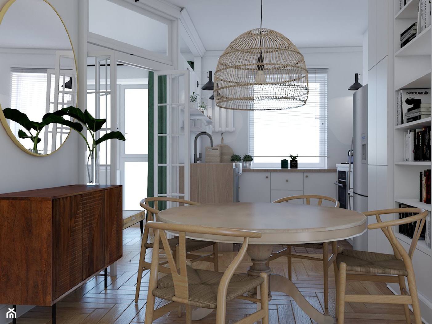 Mieszkanie w stylu kamienicy - Jadalnia, styl minimalistyczny - zdjęcie od Studio 36m2 - Homebook