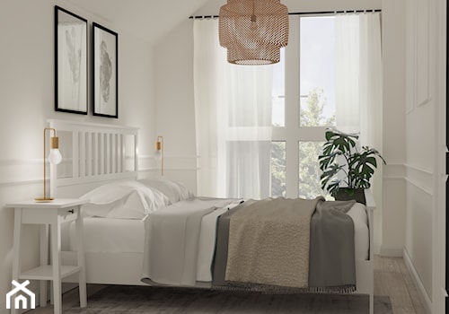 Segment pełen światła - Mała biała sypialnia, styl skandynawski - zdjęcie od Studio 36m2