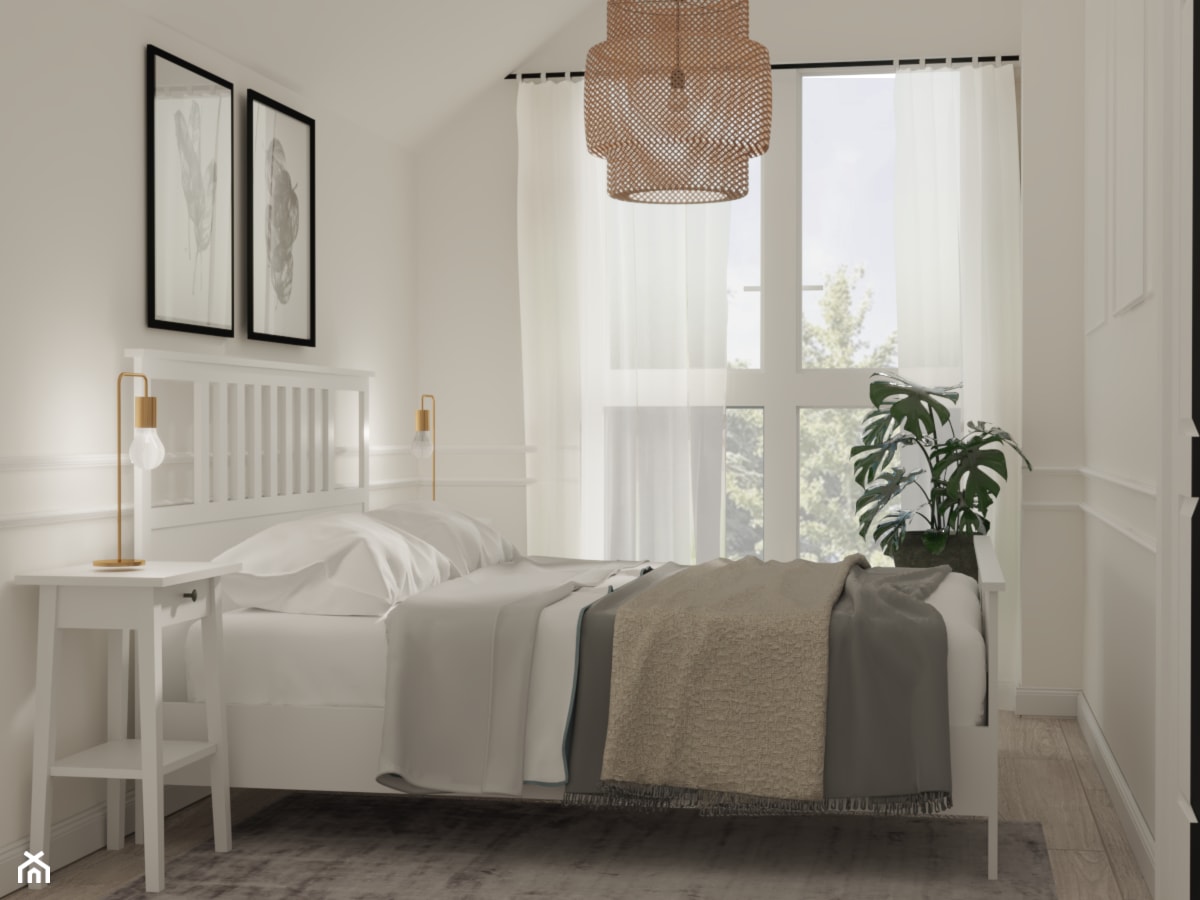Segment pełen światła - Mała biała sypialnia, styl skandynawski - zdjęcie od Studio 36m2 - Homebook
