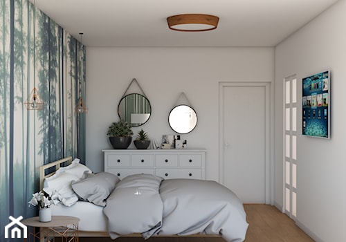 170 m2 w Łomiankach - Średnia biała sypialnia, styl skandynawski - zdjęcie od Studio 36m2
