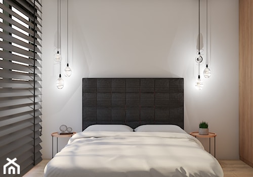 Port Praski - Mała szara sypialnia, styl minimalistyczny - zdjęcie od Studio 36m2