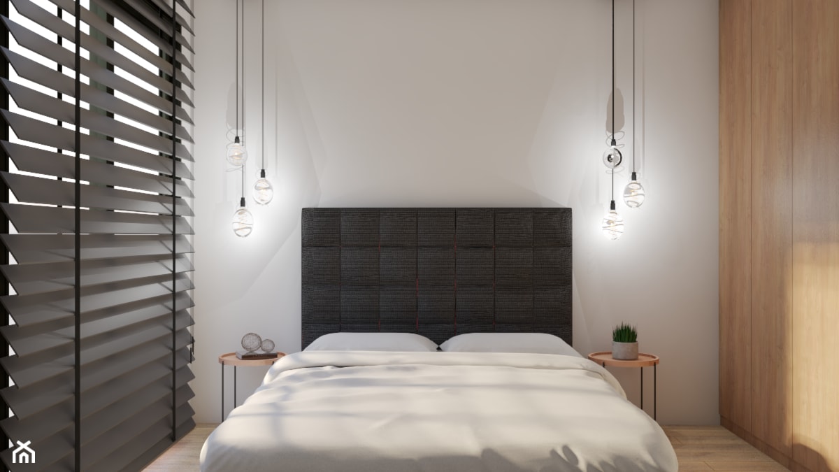 Port Praski - Mała szara sypialnia, styl minimalistyczny - zdjęcie od Studio 36m2 - Homebook