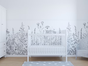Segment w Ursusie - Duży biały pokój dziecka dla niemowlaka dla dziecka dla chłopca dla dziewczynki, styl skandynawski - zdjęcie od Studio 36m2