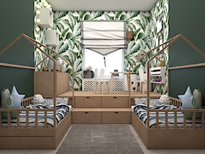 Projekt koncepcyjny pokoju dziecięcego w kilku wersjach - Średni czarny zielony pokój dziecka dla dziecka dla chłopca dla dziewczynki, styl skandynawski - zdjęcie od Studio 36m2