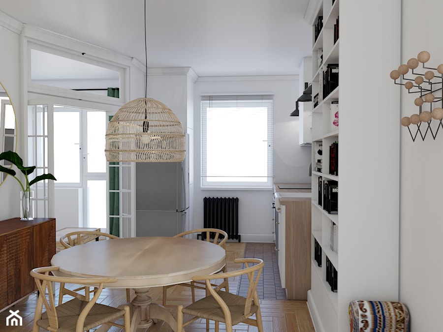 Mieszkanie w stylu kamienicy - Jadalnia, styl minimalistyczny - zdjęcie od Studio 36m2