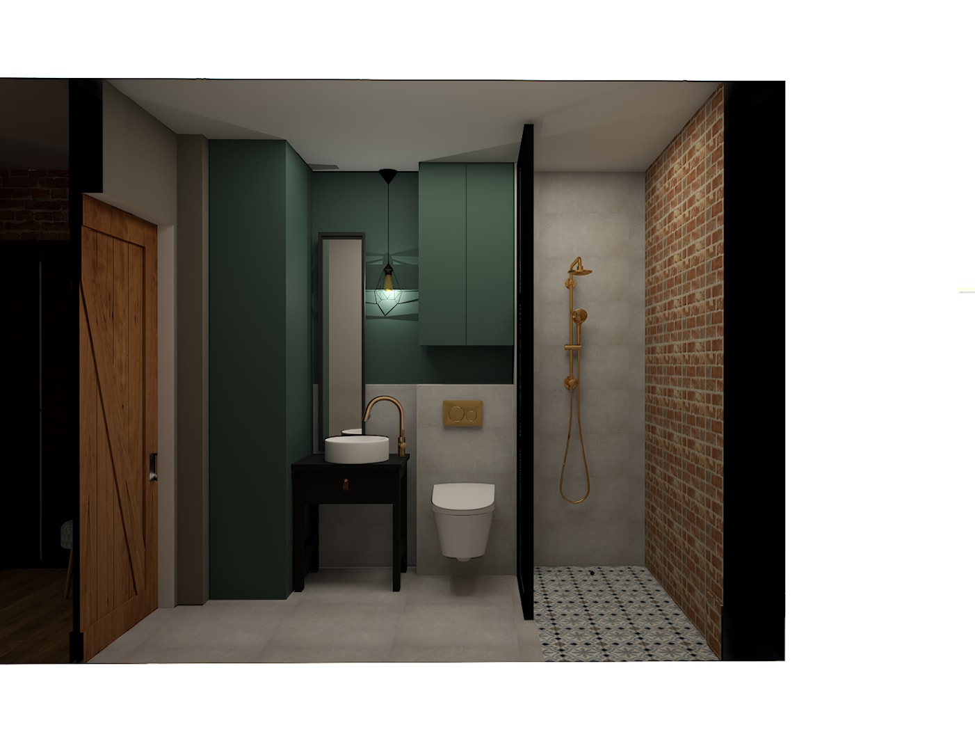 Nietypowe mieszkanie dla Pary - Średnia bez okna z lustrem łazienka, styl industrialny - zdjęcie od Studio 36m2 - Homebook