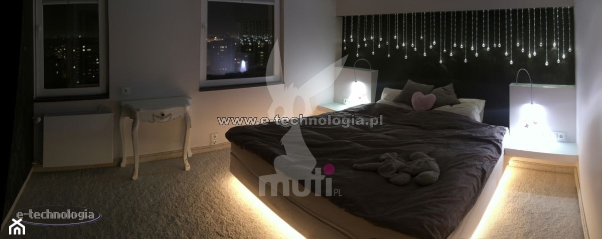 Oświetlenie światłowodowe sypialni - zdjęcie od E-TECHNOLOGIA Leszek Łazarski - Homebook