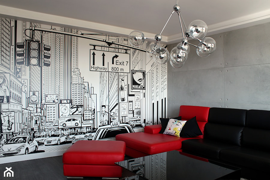 mieszkanie młodego kawalera - Salon, styl nowoczesny - zdjęcie od Archideko