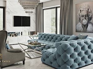 Rezydencja pod Warszawą - salon w stylu New York Glamour. - zdjęcie od JUSTYNA TATYS LUXURY INTERIORS