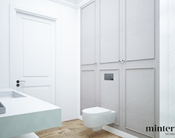 KOBIECYM OKIEM - Mała biała szara łazienka, styl glamour - zdjęcie od minteriors Monika Koryczan Architektura Wnętrz - Homebook