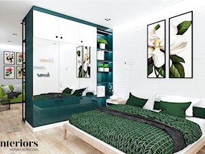 ZIELONO MI - Duża biała sypialnia, styl nowoczesny - zdjęcie od minteriors Monika Koryczan Architektura Wnętrz