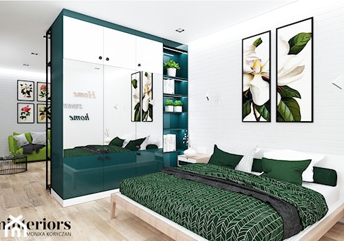 ZIELONO MI - Duża biała sypialnia, styl nowoczesny - zdjęcie od minteriors Monika Koryczan Architektura Wnętrz