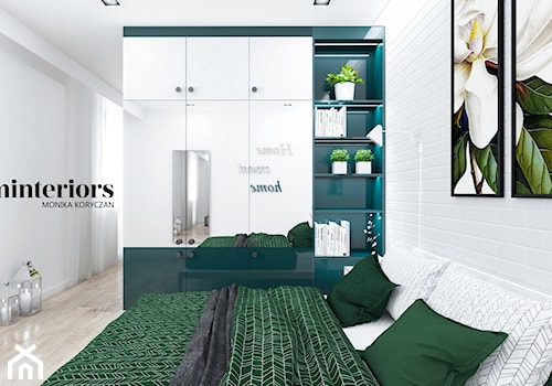 ZIELONO MI - Średnia biała sypialnia, styl nowoczesny - zdjęcie od minteriors Monika Koryczan Architektura Wnętrz