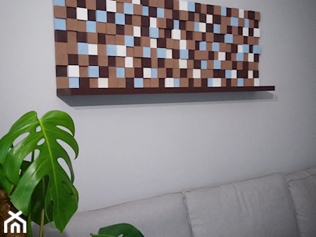 Aranżacje wnętrz - Salon: Mozaika drewniana 3D Brown z półką - Ashwood Home. Przeglądaj, dodawaj i zapisuj najlepsze zdjęcia, pomysły i inspiracje designerskie. W bazie mamy już prawie milion fotografii!