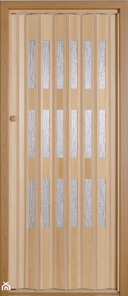 Eleganckie drewniane drzwi harmonijkowe z szybkami - zdjęcie od Mateusz Klaczak