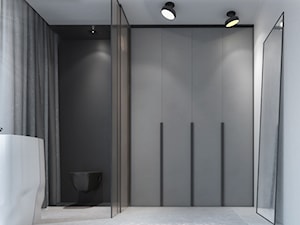 Prywatne biuro lekarskie - Średnia z lustrem z punktowym oświetleniem łazienka z oknem, styl minimalistyczny - zdjęcie od pracownia ds6