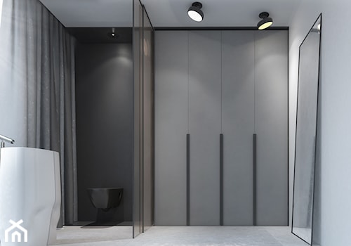 Prywatne biuro lekarskie - Średnia z lustrem z punktowym oświetleniem łazienka z oknem, styl minimalistyczny - zdjęcie od pracownia ds6