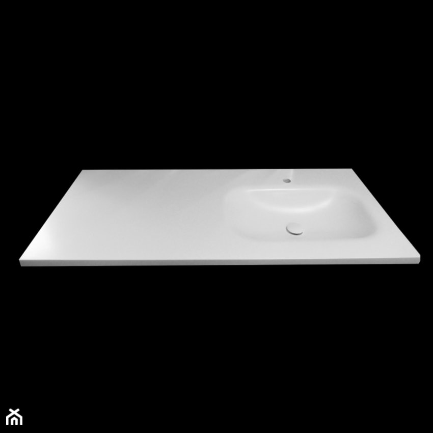 Umywalka łazienkowa gięta bezpośrednio z blatu 145x60x3cm, biały. - Łazienka, styl nowoczesny - zdjęcie od blaty.eu - sklep internetowy - Homebook