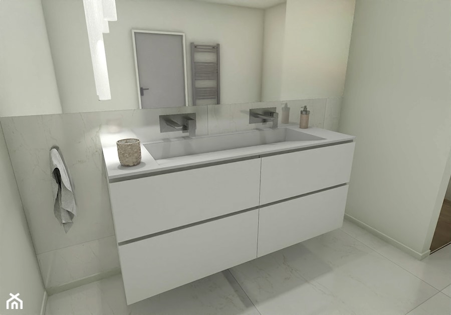 Szafka łazienkowa, lakierowana z umywalką dwustanowiskową - zdjęcie od blaty.eu - sklep internetowy