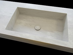 Umywalka z konglomeratu mineralnego zintegrowana z blatem, na wymiar - Łazienka, styl minimalistyczny - zdjęcie od blaty.eu - sklep internetowy