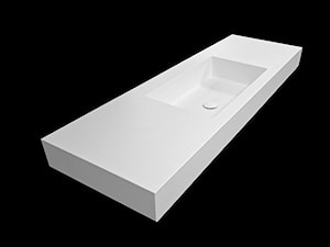 Umywalka zintegrowana z blatem 150x48x12cm, biała