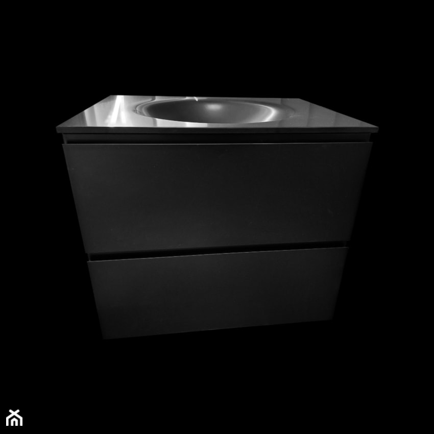 Szafka łazienkowa z umywalką termoformowaną bezpośrednio z blatu. - Łazienka, styl minimalistyczny - zdjęcie od blaty.eu - sklep internetowy - Homebook