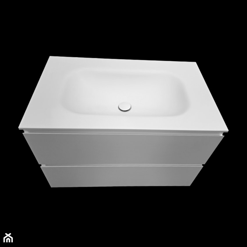 Szafka łazienko z umywalką termoformowana z blatu kompozytowego - Łazienka, styl minimalistyczny - zdjęcie od blaty.eu - sklep internetowy - Homebook