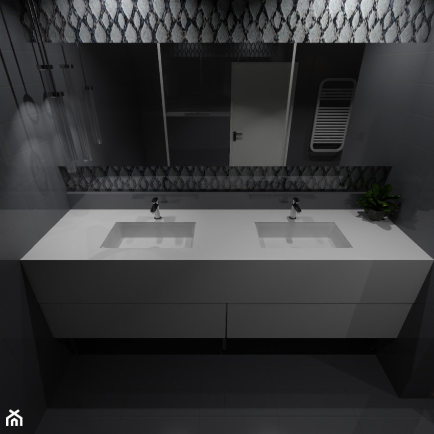 Szafka kompozytowa do łazienki z dwiema umywalkami - Łazienka, styl nowoczesny - zdjęcie od blaty.eu - sklep internetowy - Homebook