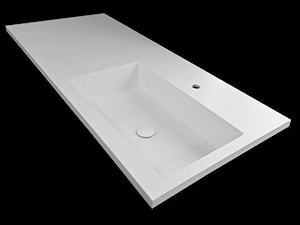 Umywalka łazienkowa zintegrowana z blatem 135x60x3cm, biała