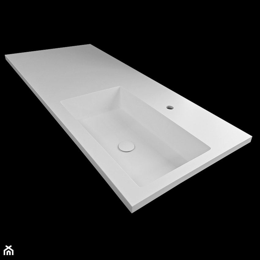 umywalka łazienkowa zintegrowana z blatem 135x60x3cm - zdjęcie od blaty.eu - sklep internetowy - Homebook