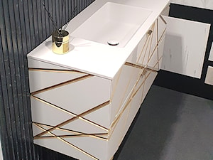 Umywalka łazienkowa zintegrowana z blatem kompozytowym, w zestawie z szafką - Łazienka, styl nowoczesny - zdjęcie od blaty.eu - sklep internetowy