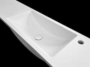 Umywalka łazienkowa z zaoblonym dnem, zintegrowana z blatem kompozytowym - Łazienka, styl nowoczesny - zdjęcie od blaty.eu - sklep internetowy