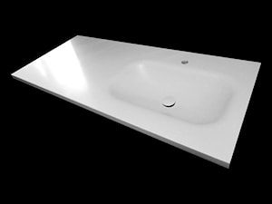 Umywalka łazienkowa gięta bezpośrednio z blatu 145x60x3cm, biały.