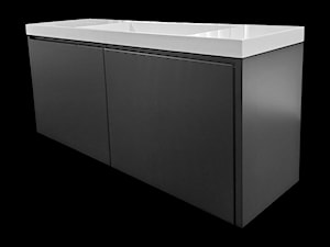 Szafka łazienkowa z dwiema szufladami w kolorze czarnym z umywalką kompozytową - Łazienka, styl nowoczesny - zdjęcie od blaty.eu - sklep internetowy