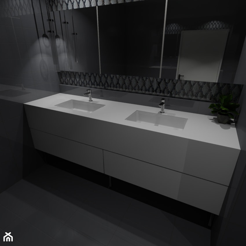 Szafka kompozytowa do łazienki z dwiema umywalkami - Łazienka, styl nowoczesny - zdjęcie od blaty.eu - sklep internetowy