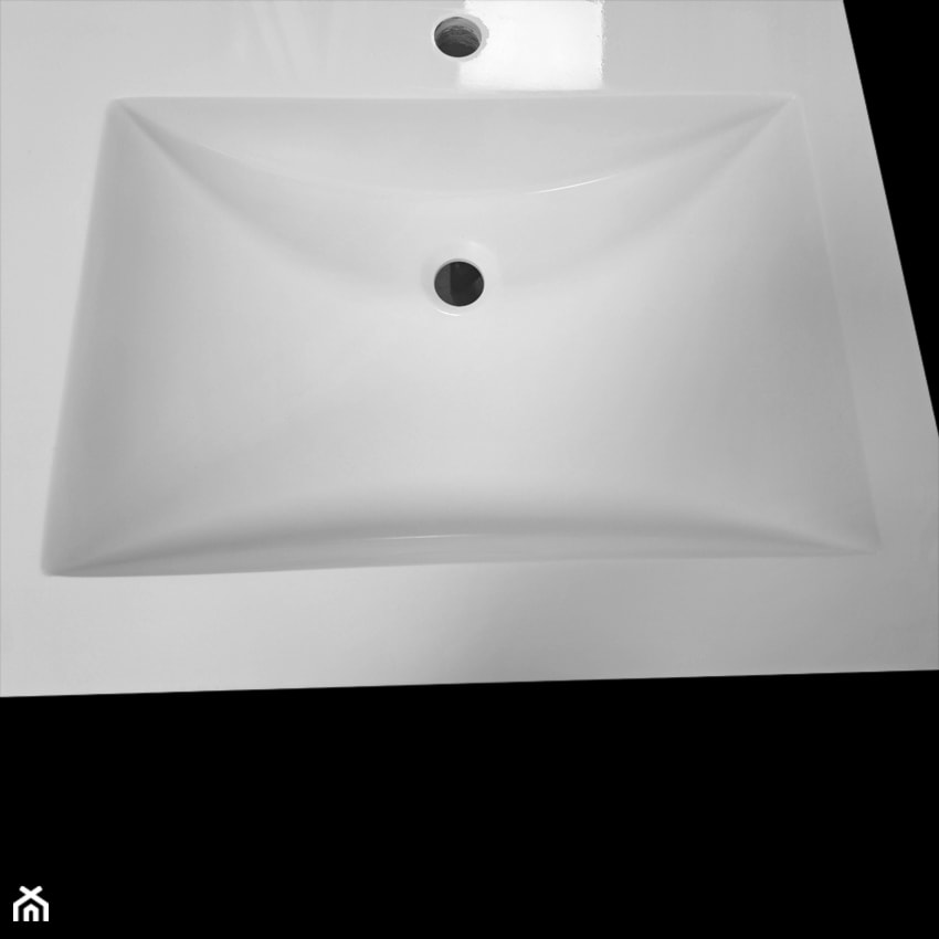 Umywalka kompozytowa, dwustanowiskowa, zintegrowana z blatem 205x53x15cm - Łazienka, styl minimalistyczny - zdjęcie od blaty.eu - sklep internetowy