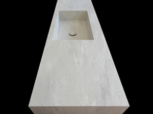 Umywalka z konglomeratu mineralnego zintegrowana z blatem, na wymiar - Łazienka, styl minimalistyczny - zdjęcie od blaty.eu - sklep internetowy