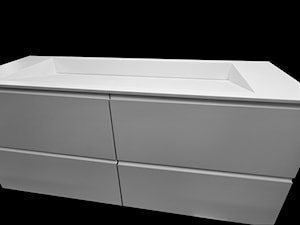 Szafka łazienkowa, lakierowana z umywalką dwustanowiskową - zdjęcie od blaty.eu - sklep internetowy
